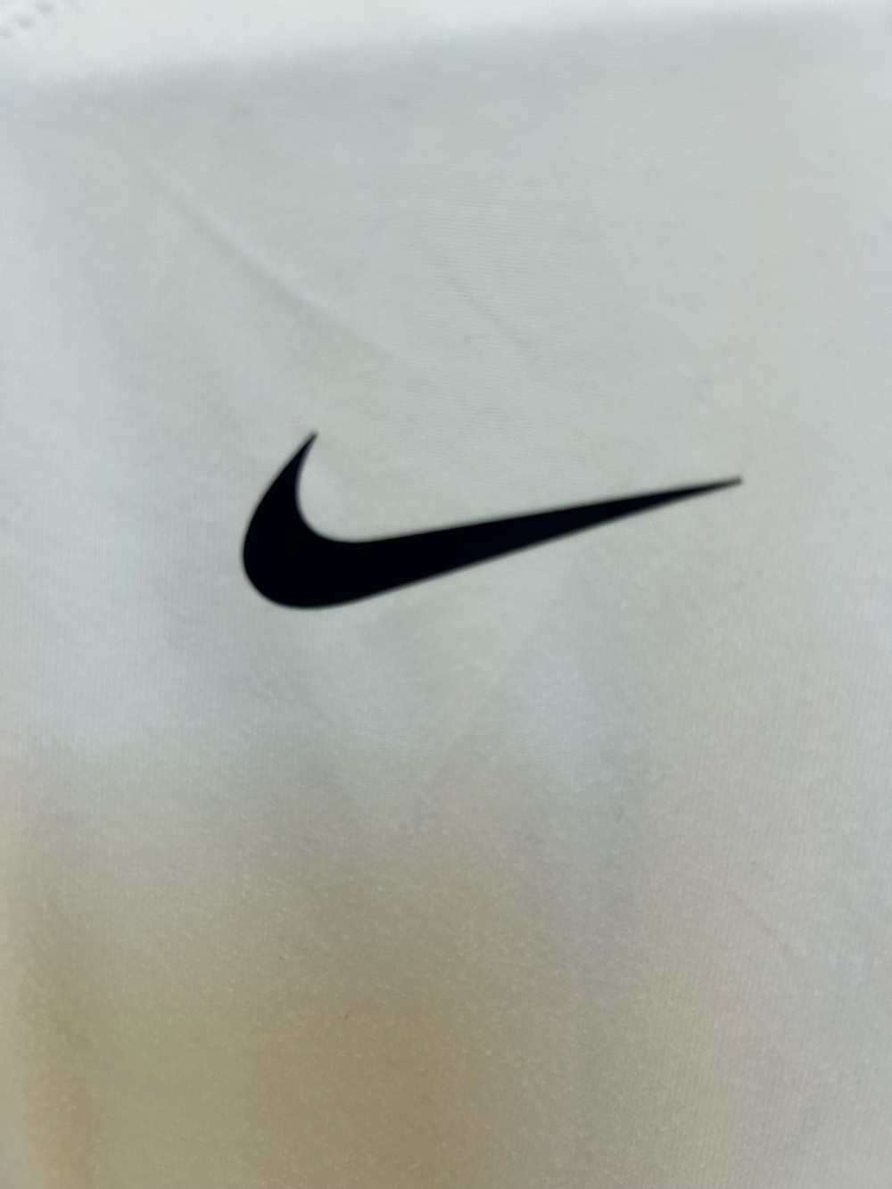 Nike White Dri-FIT Tee with Gray Swoosh